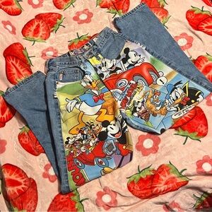 Vintage Disney Mickey Print Jeans